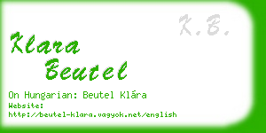klara beutel business card